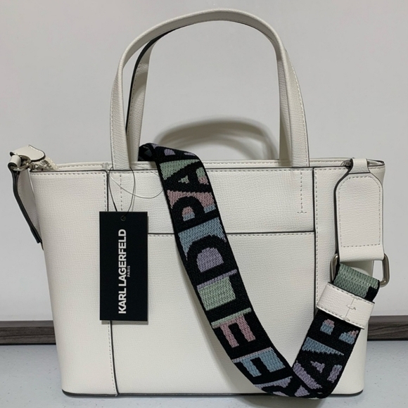 🔹️Karl Lagerfeld 🔹️Paris™ Maybelle White Crossbody Tote Bag-NWT ✨️🤍 - Picture 2 of 4